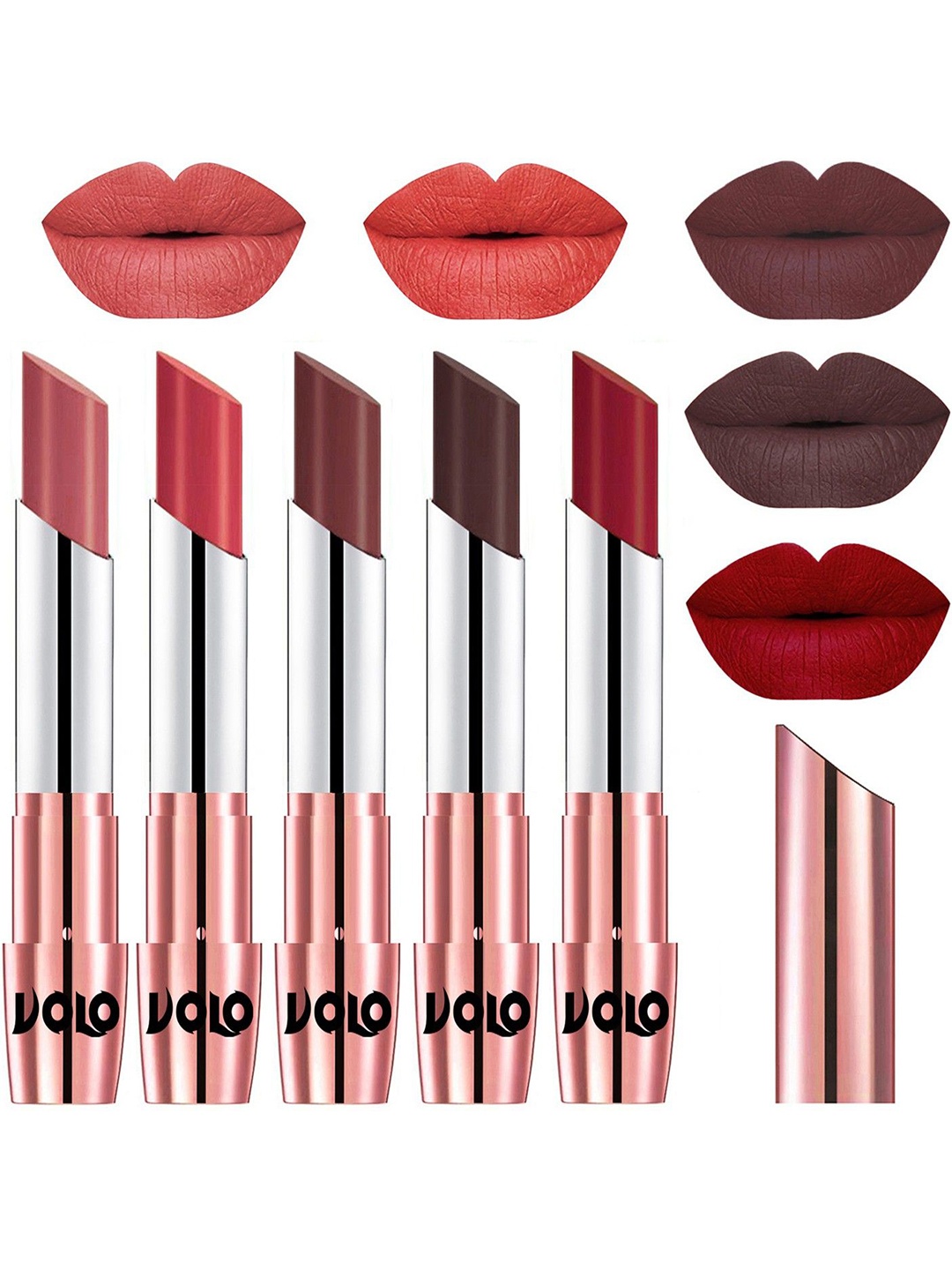 

VOLO Set Of 5 Creme Matte Lipsticks, Multi