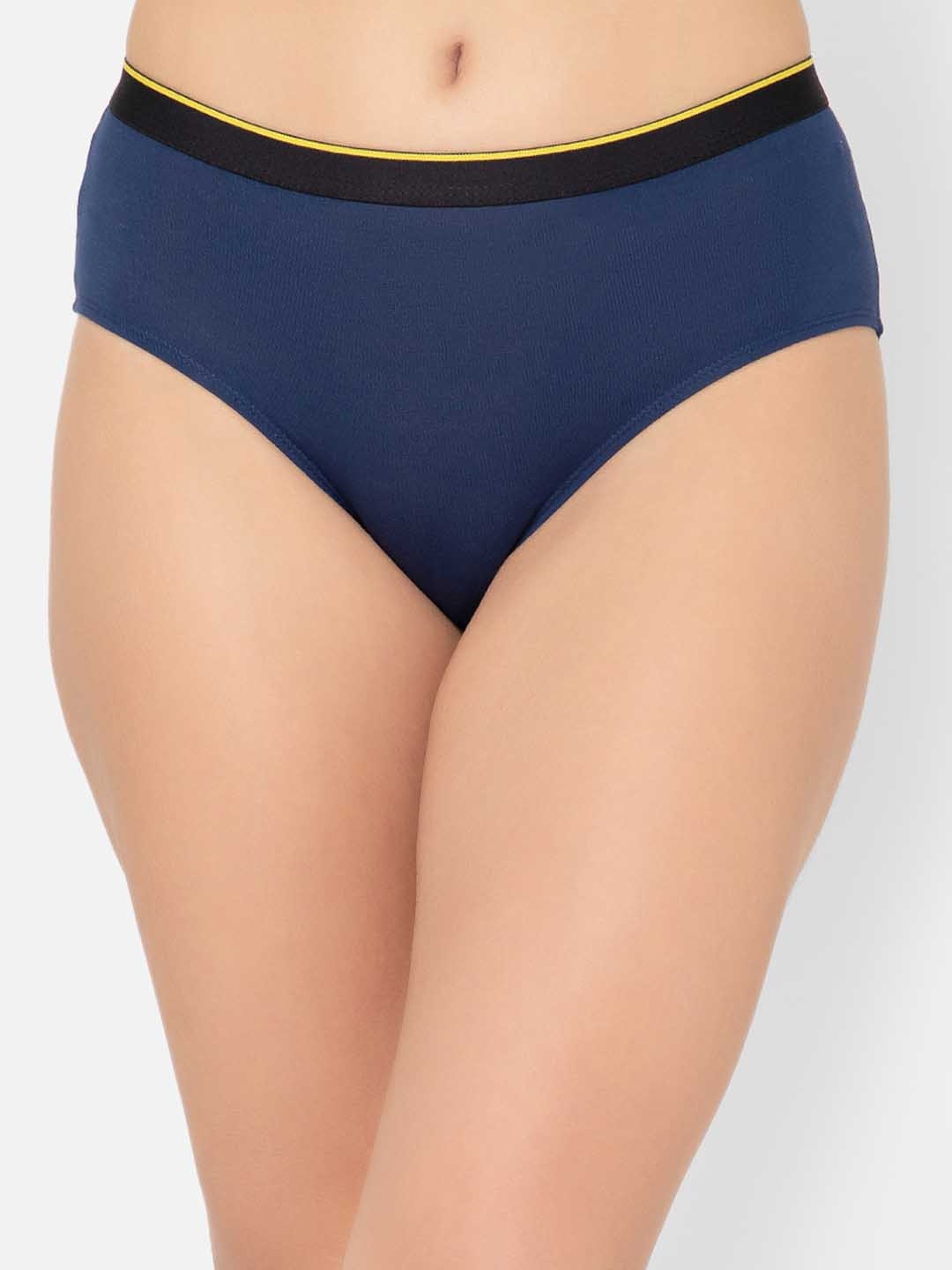 

bummer Women Navy Blue Solid Micro Modal Galactic Mid-Rise Hipster Brief
