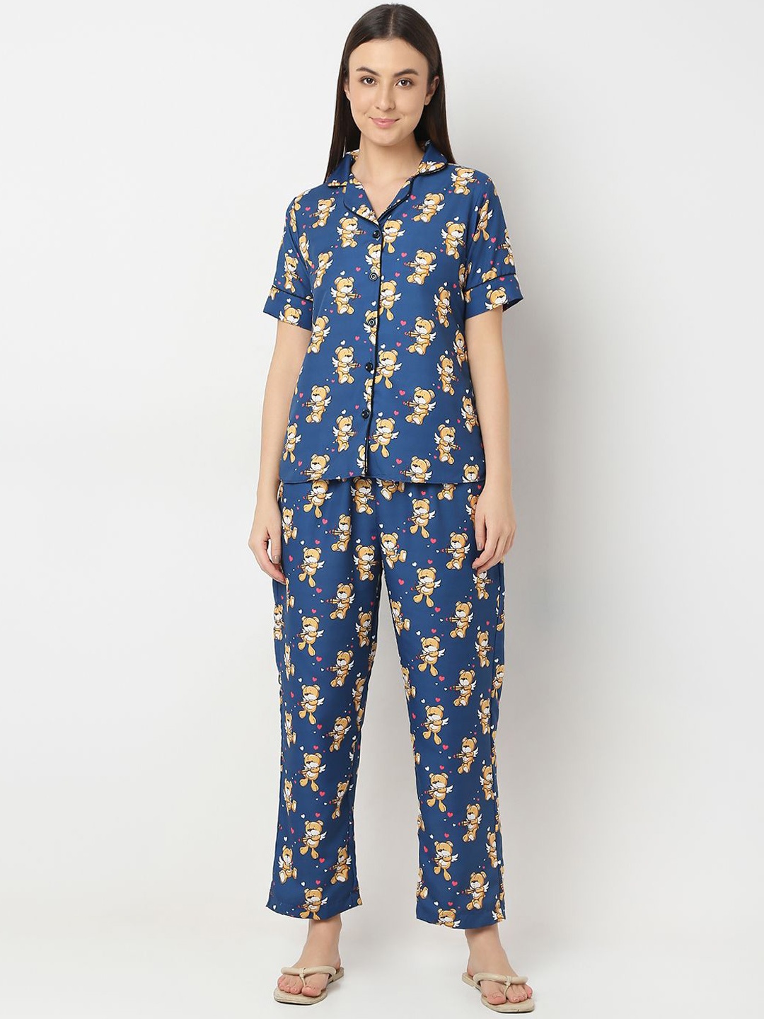 

Smarty Pants Women Printed Night suit, Blue