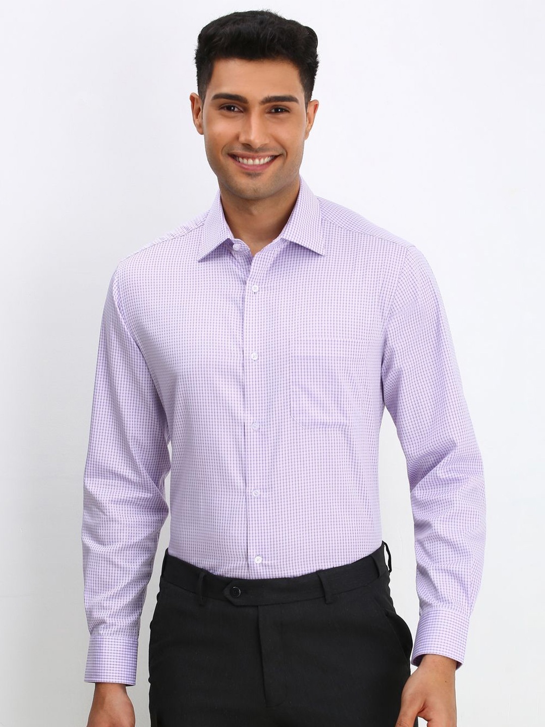 

Allen Solly Sport Men Spread Collar Micro Ditsy Printed Cotton Formal Shirt, Purple