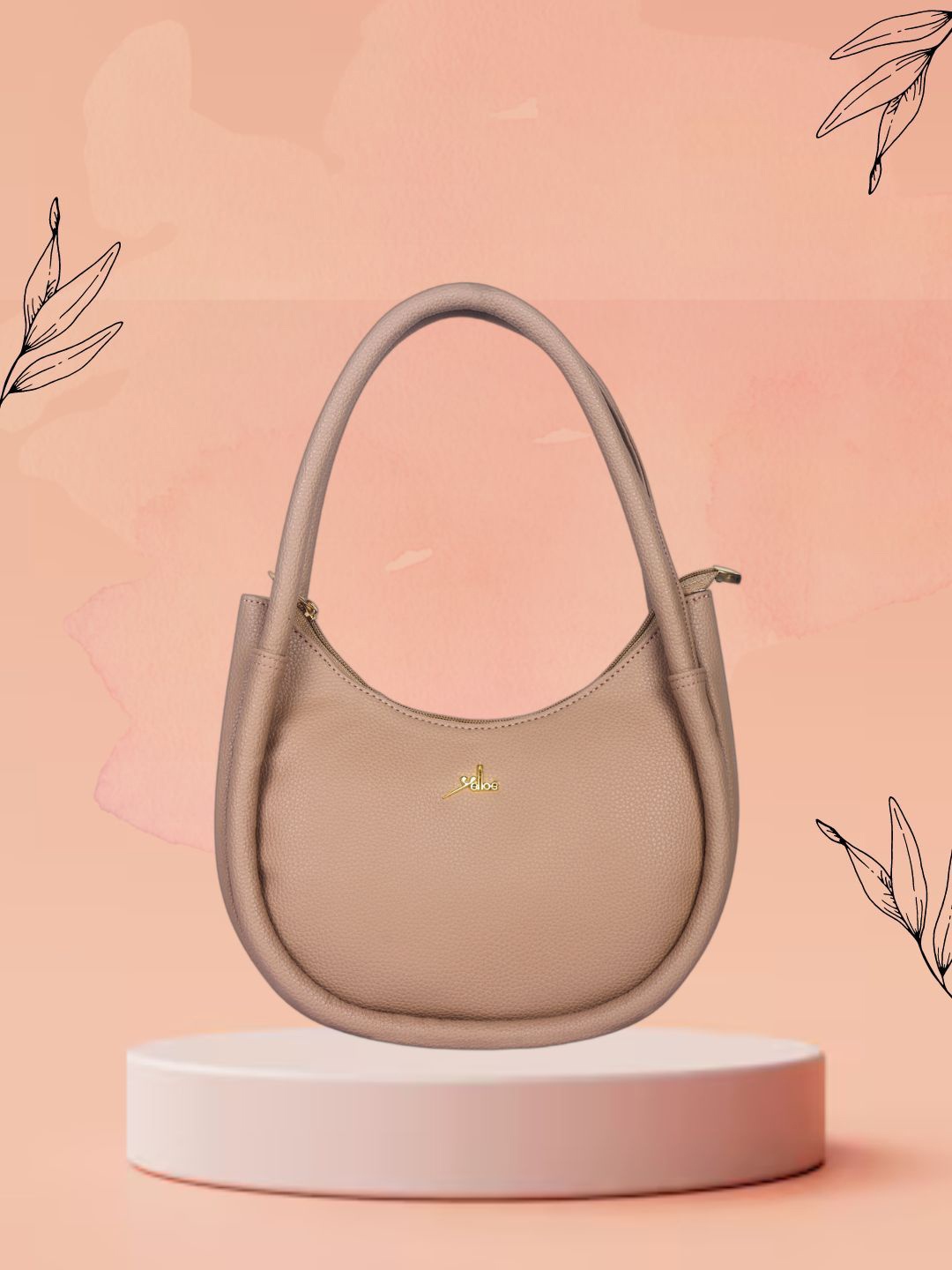 

yelloe Structured Handheld Bag, Beige