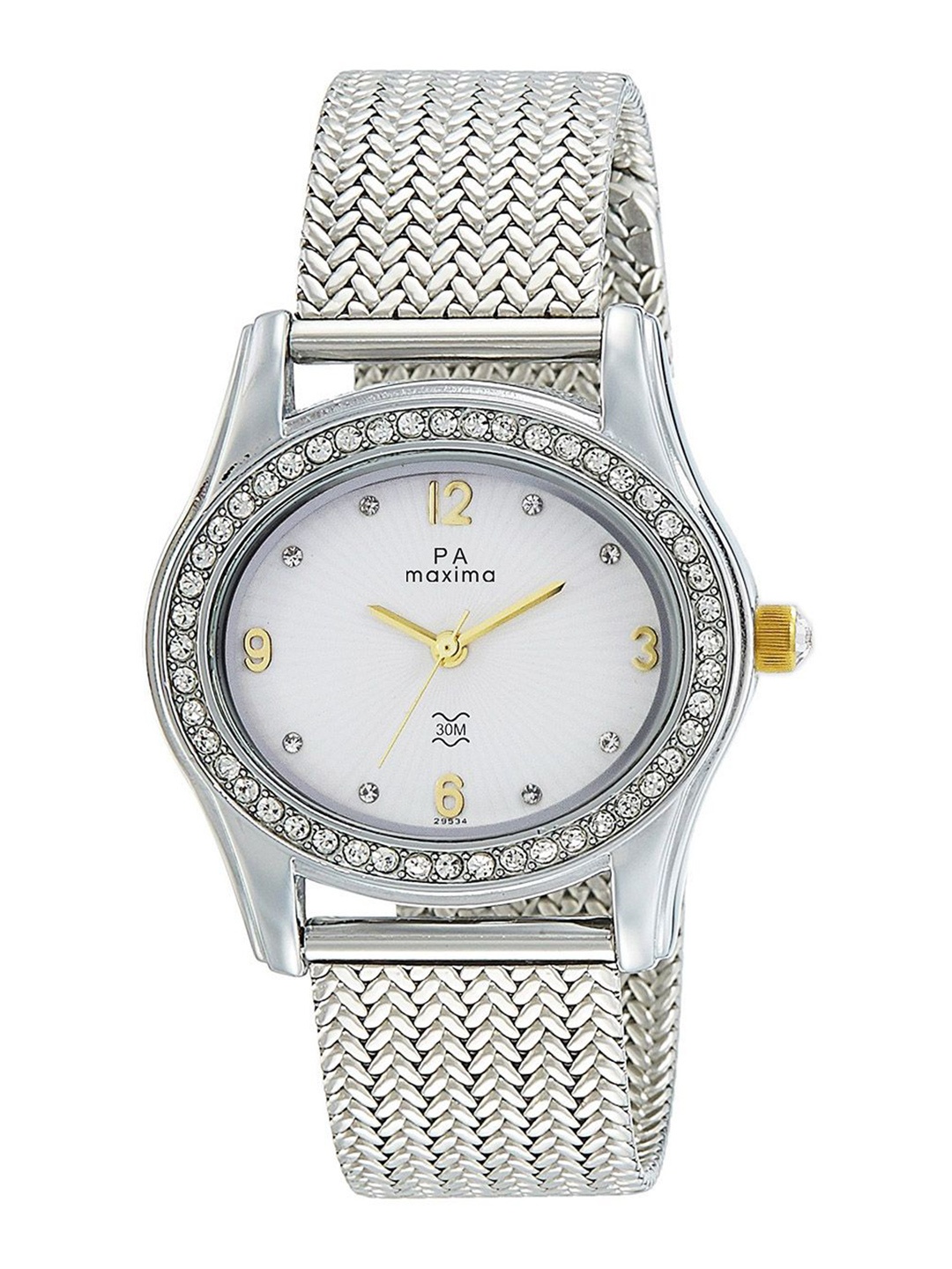 

maxima Women Dial & Stainless Steel Straps Analogue Watch 48642CMLI, Gold
