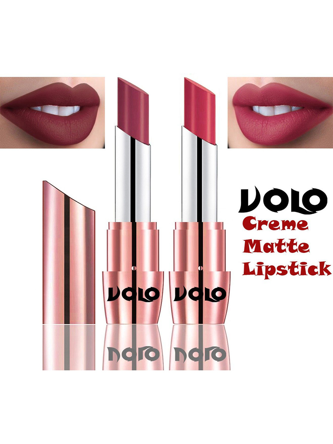 

VOLO Set Of 2 Creme Matte Lipstick 3.5g Each - Cherry 631-Pink 641, Maroon