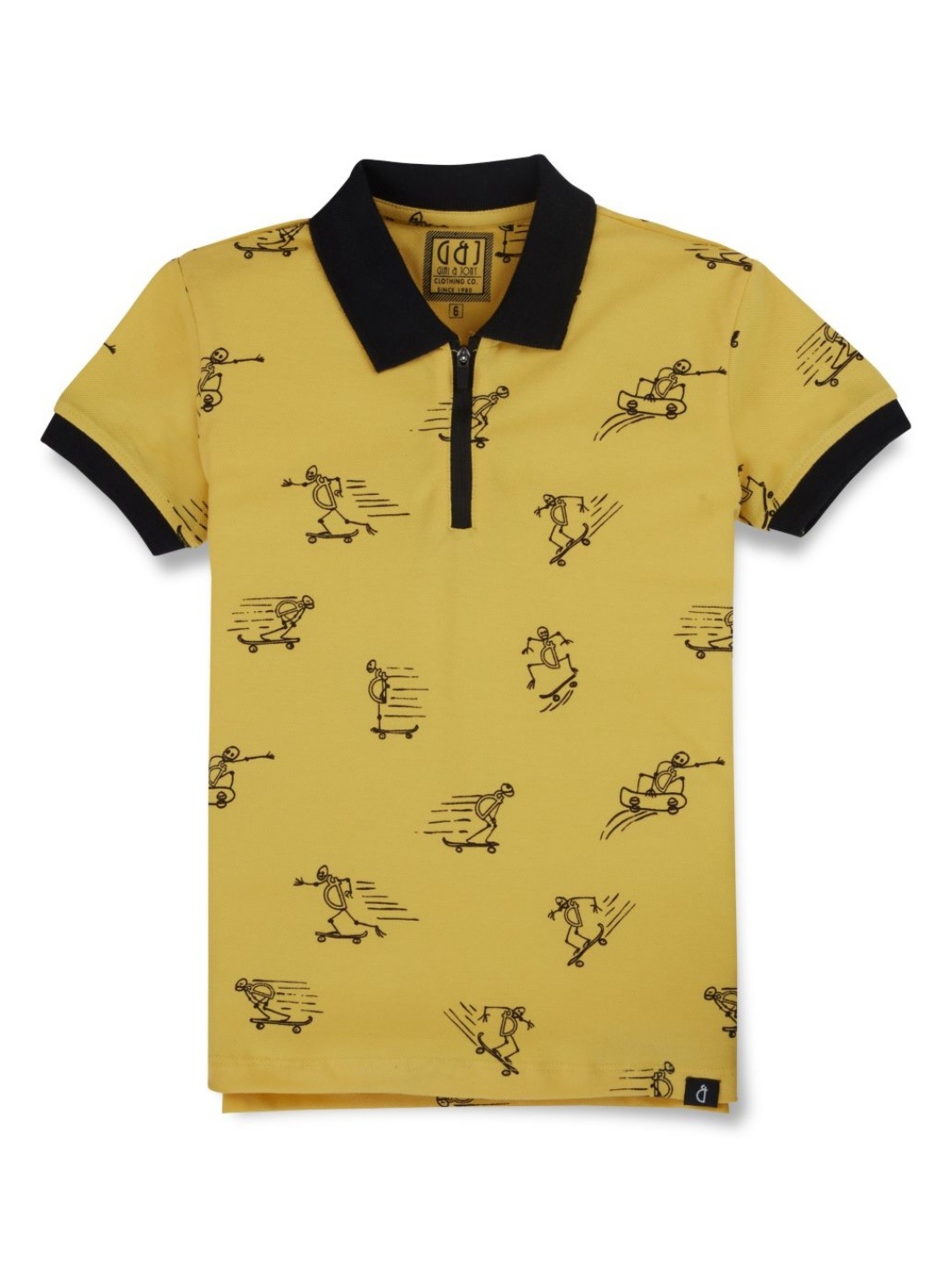 

Gini and Jony Boys Conversational Printed Polo Collar Cotton T-shirt, Yellow