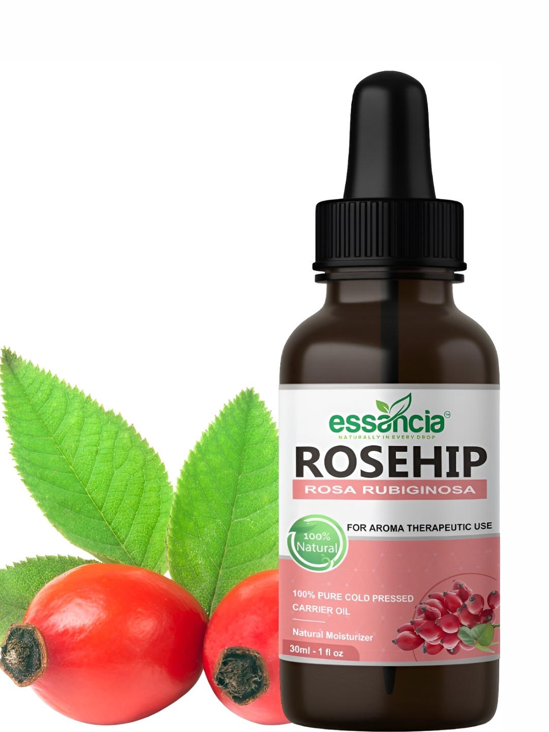 

essancia Rosehip Carrier Oil For Face & Skin Care - 30ml, Black