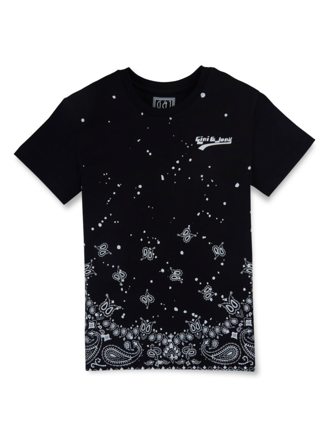 

Gini and Jony Boys Graphic Printed Round Neck Cotton T-shirt, Black