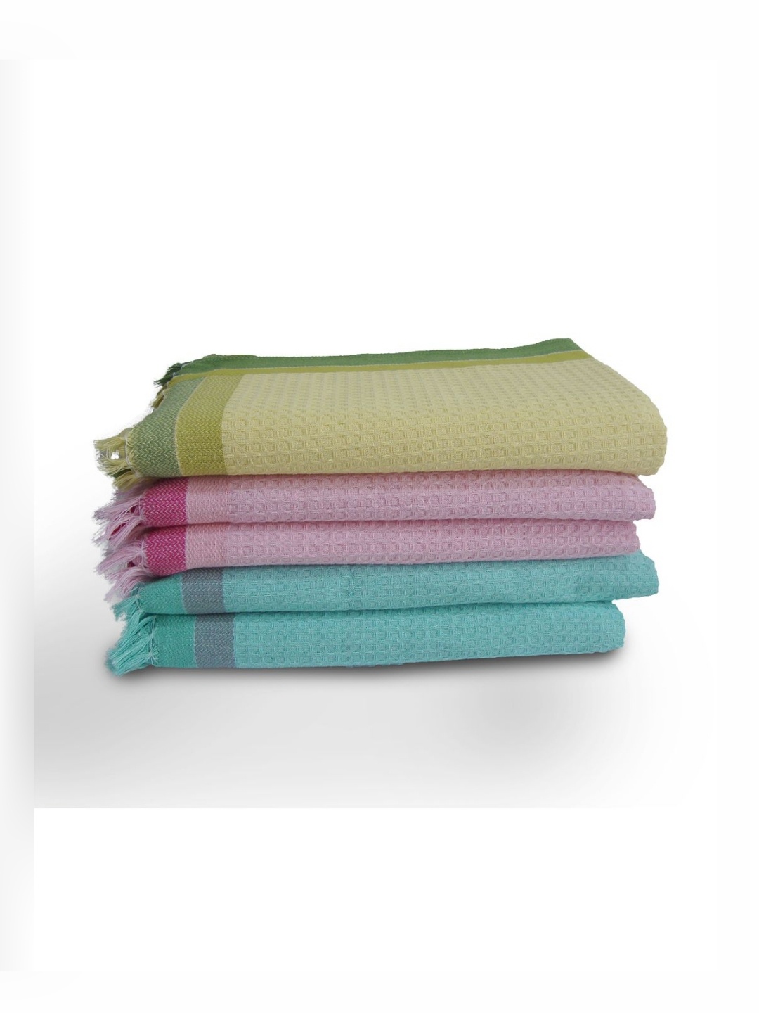 

Aura Yellow & Green 5 Pieces Cotton 210 GSM Bath Towel