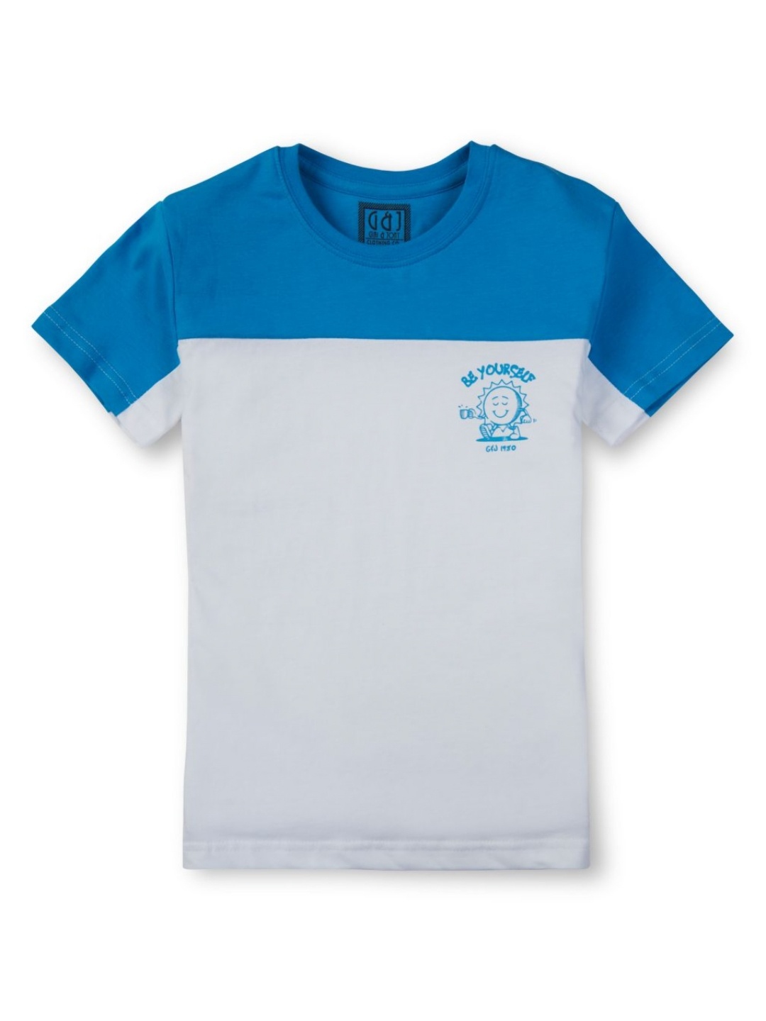 

Gini and Jony Boys Colourblocked Round Neck Cotton T-shirt, Blue