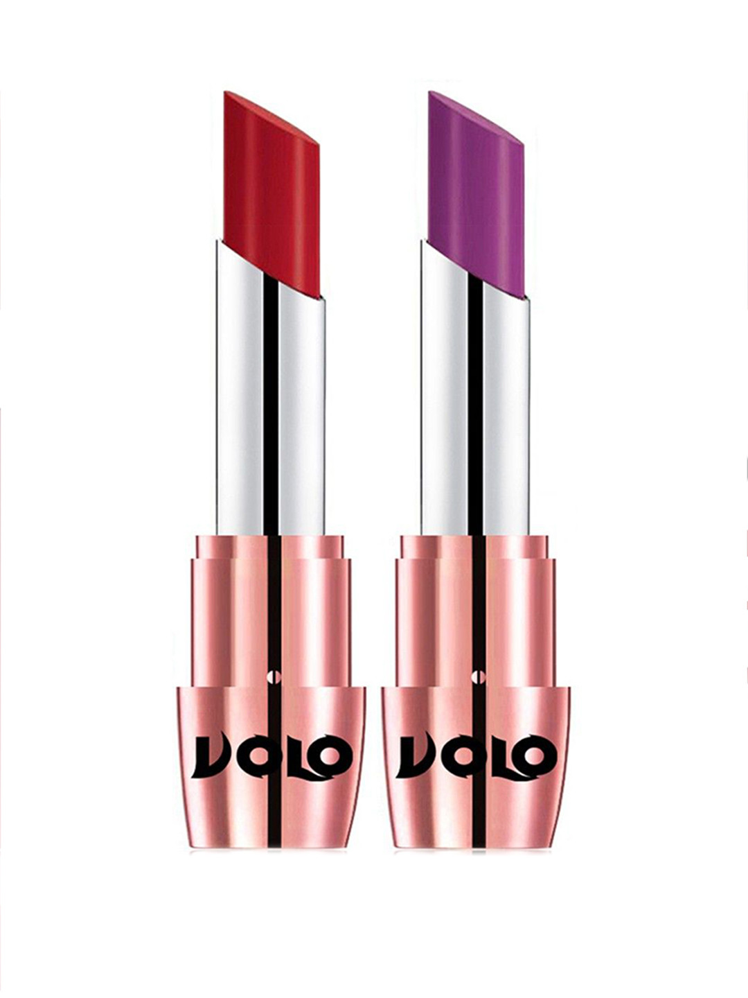 

VOLO Set Of 2 Creme Matte Lipstick-17.5 g Each-640-Tomato Red 648-Purple