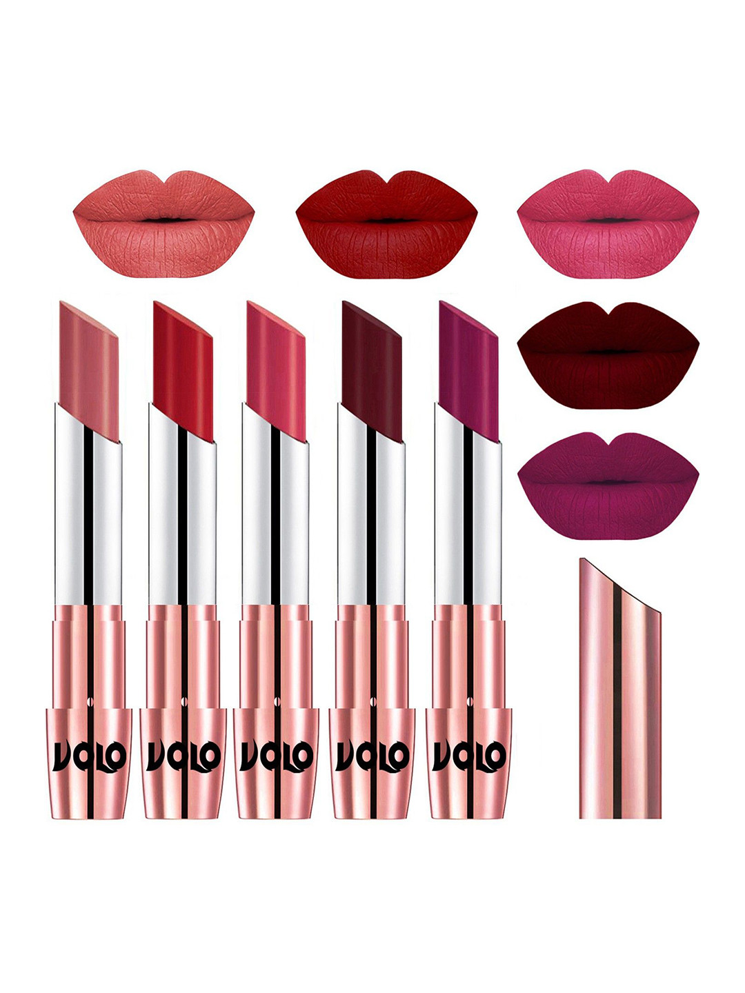

VOLO Set Of 5 Creme Matte Lipstick - 3.5g Each - 32-40-41-42-45, Multi