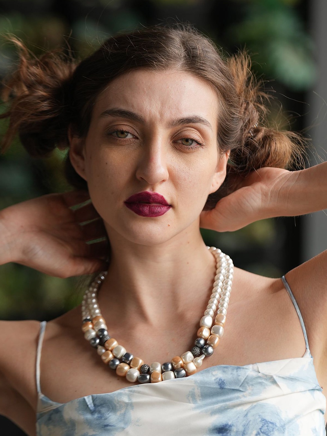 

ODETTE Silver-Plated Pearls Beaded Necklace