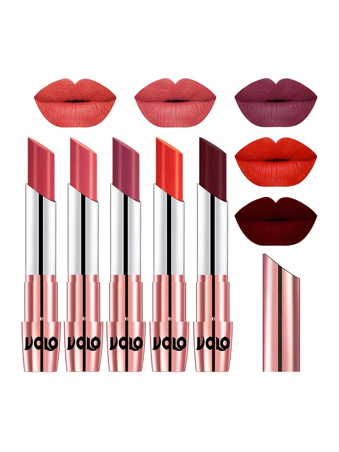 

VOLO Set Of 5 Creme Matte Lipstick - 3.5g Each - 33-37-38-39-42, Multi