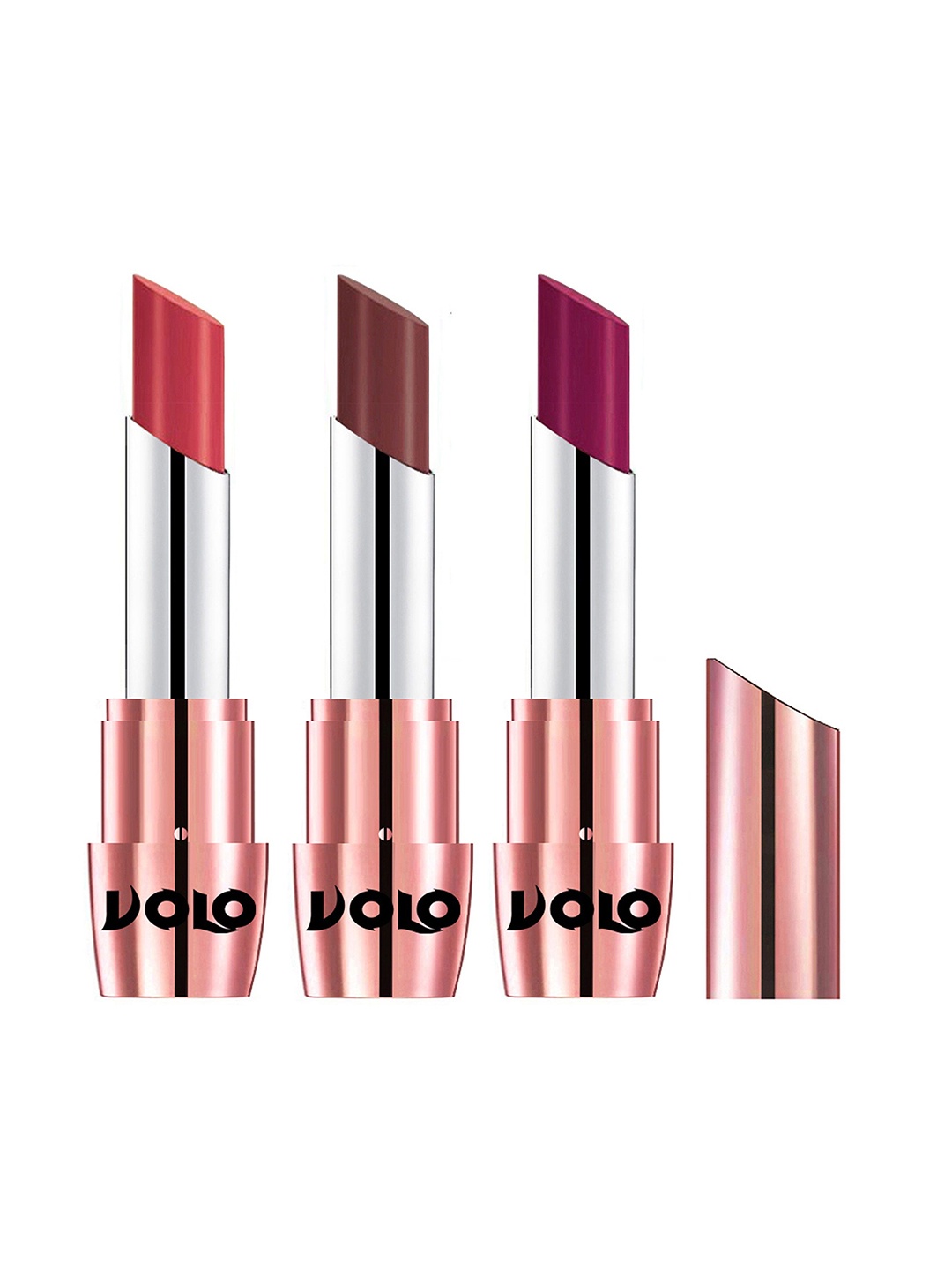 

VOLO Set Of 3 Creme Matte Lipstick3.5 g Each-Magenta-633-Peach-634-Coffee-645