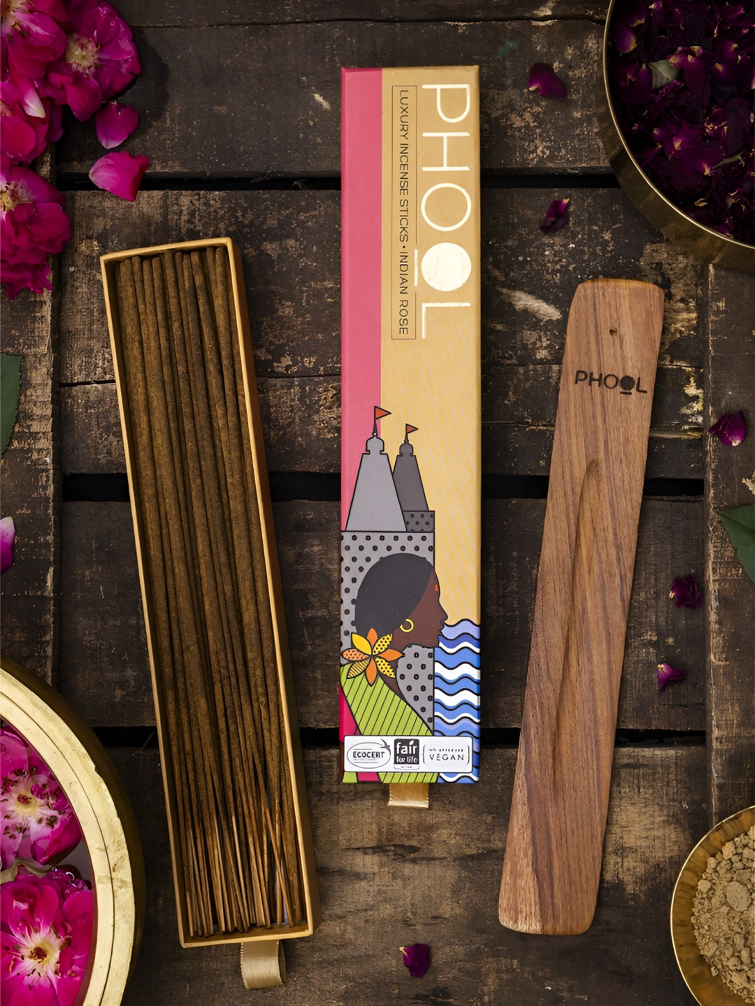 

Phool 40 Pieces Brown Indian Rose Incense Sticks Pooja Essentials