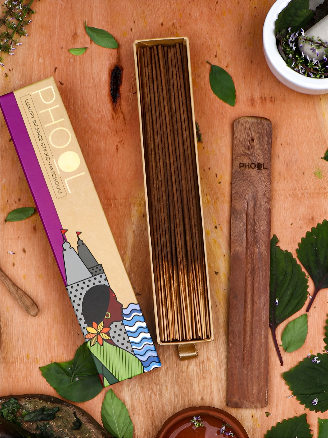 

Phool 40 Pieces Brown Patchouli Natural Incense Sticks Pooja Essentials