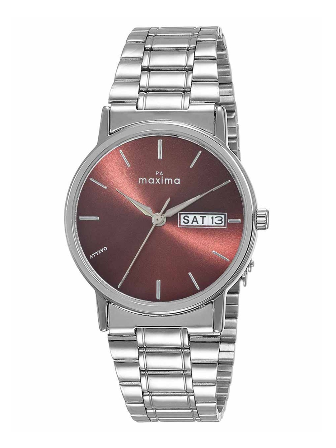 

maxima Men Mother of Pearl Dial & Stainless Steel Straps Analogue Watch 58520CMGI, Brown