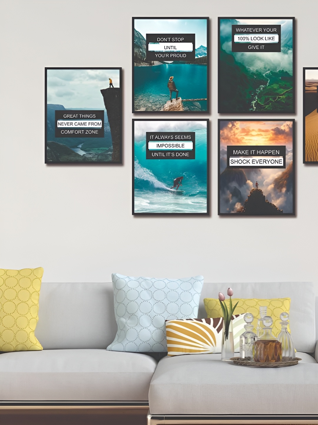 

CVANU Blue & Green 6 Pieces Printed Wall Decals and Stickers