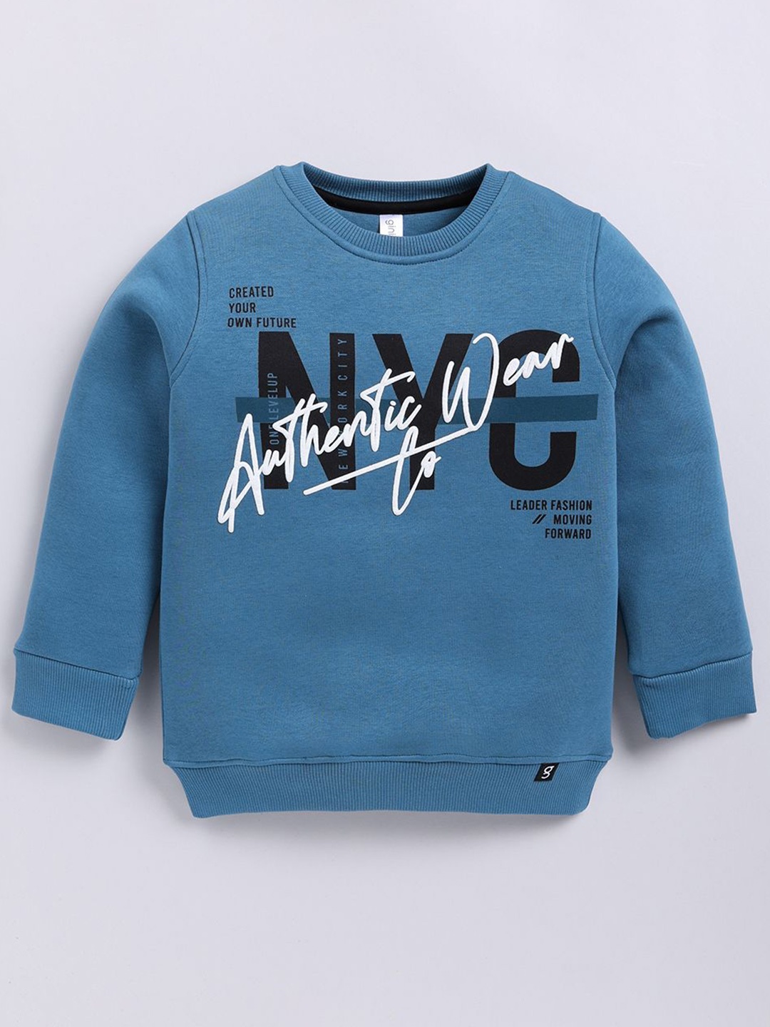 

Ginie Boys Typography Printed Round Neck Sweatshirt, Blue