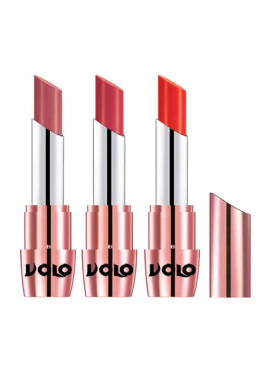 

VOLO Set Of 3 Creamy Matte Lipstick- 3.5g- Coral 632-Peach 633-Light Peach 639