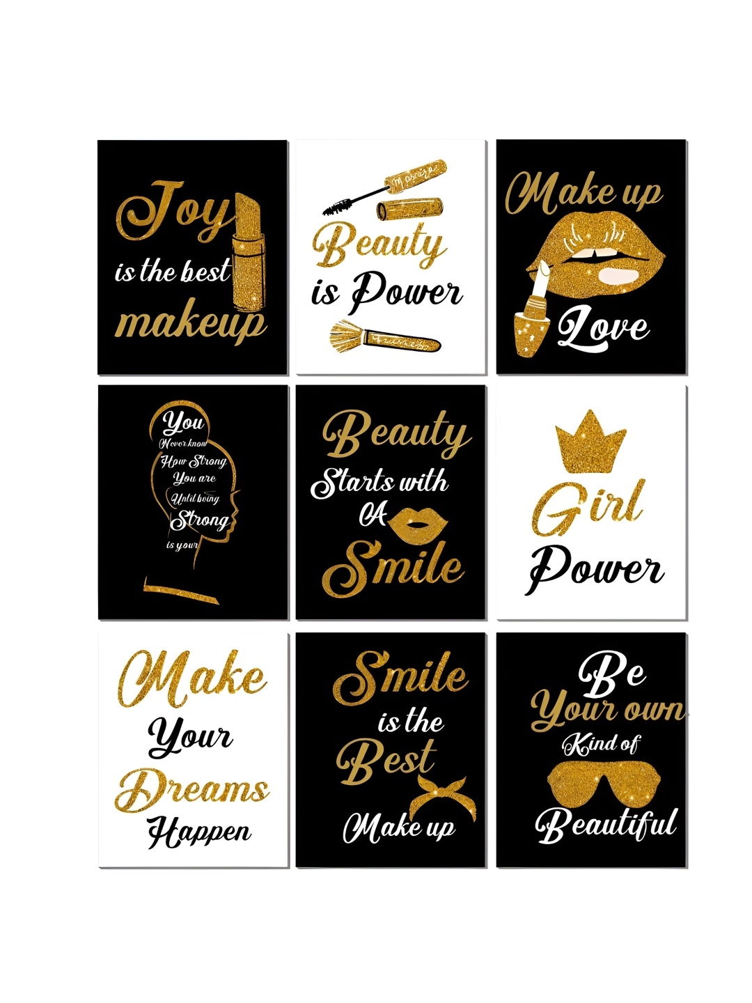 

CVANU Black & White 9 Pieces Printed Wall Decals and Stickers