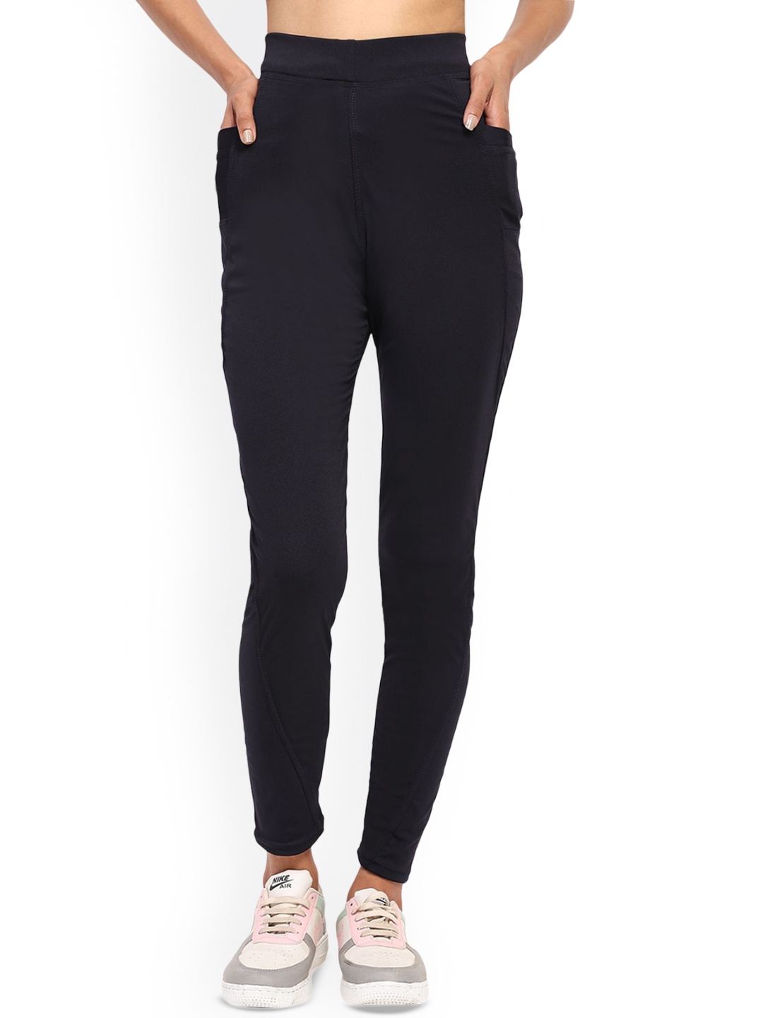 

INDIROCKS High Waist Ankle Length Training Tights, Navy blue