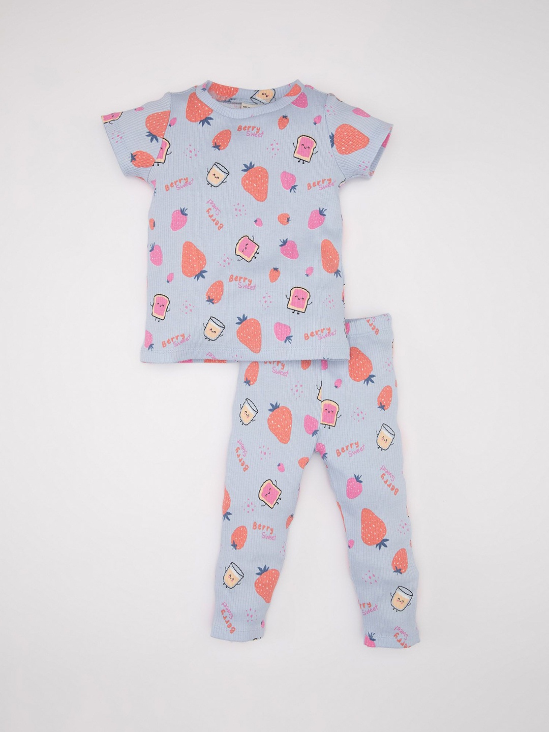

DeFacto Girls Printed Night Suit, Blue