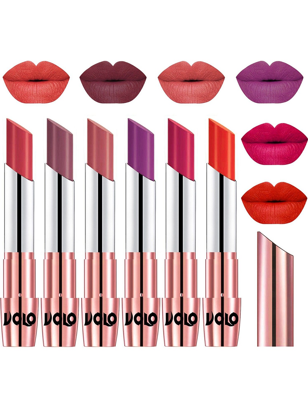 

VOLO Set Of 6 Creme Matte Lipstick - 3.5g Each, Peach