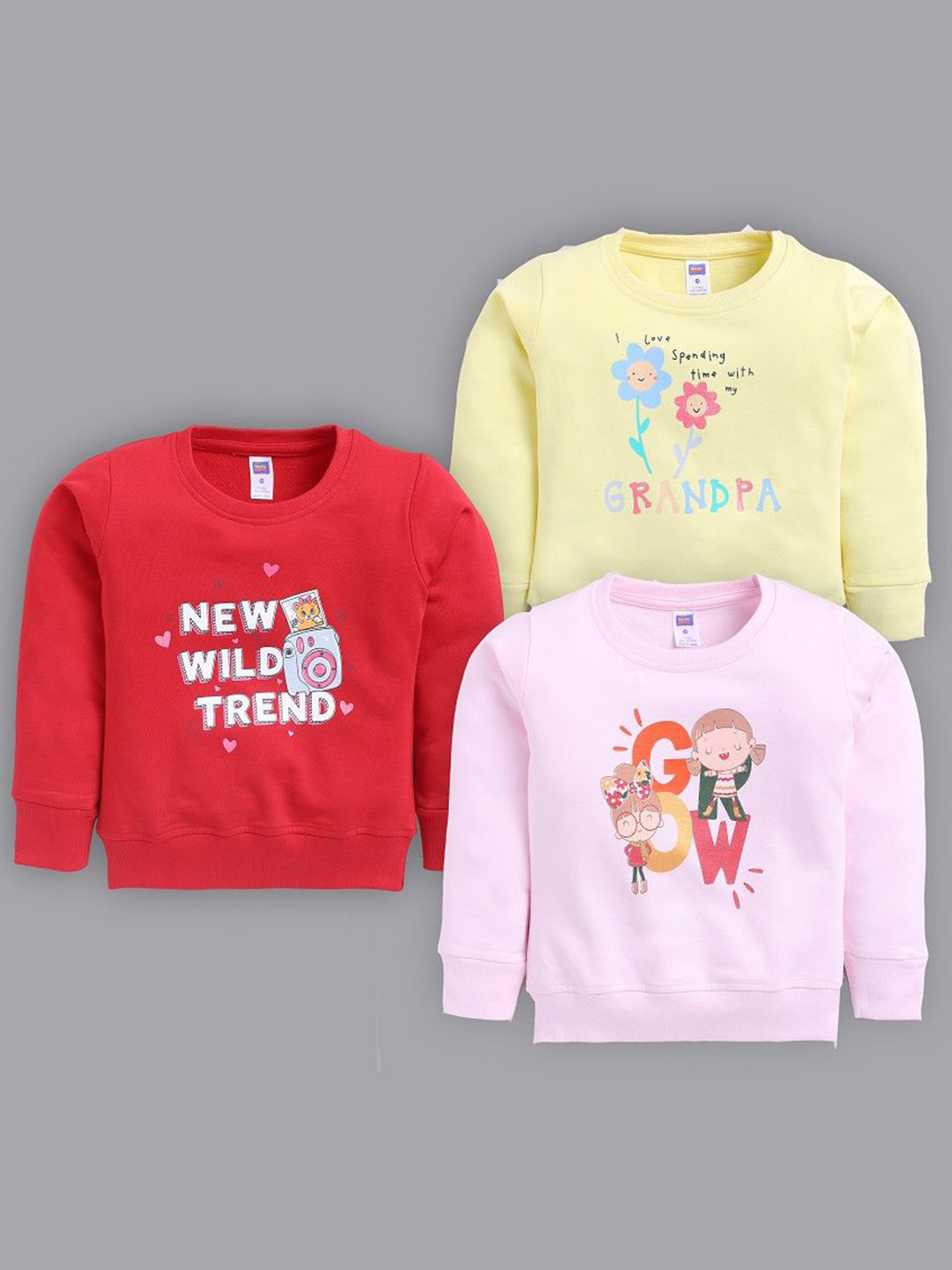 

Nottie Planet Girls Graphic Printed Round Neck Sweatshirt, Red