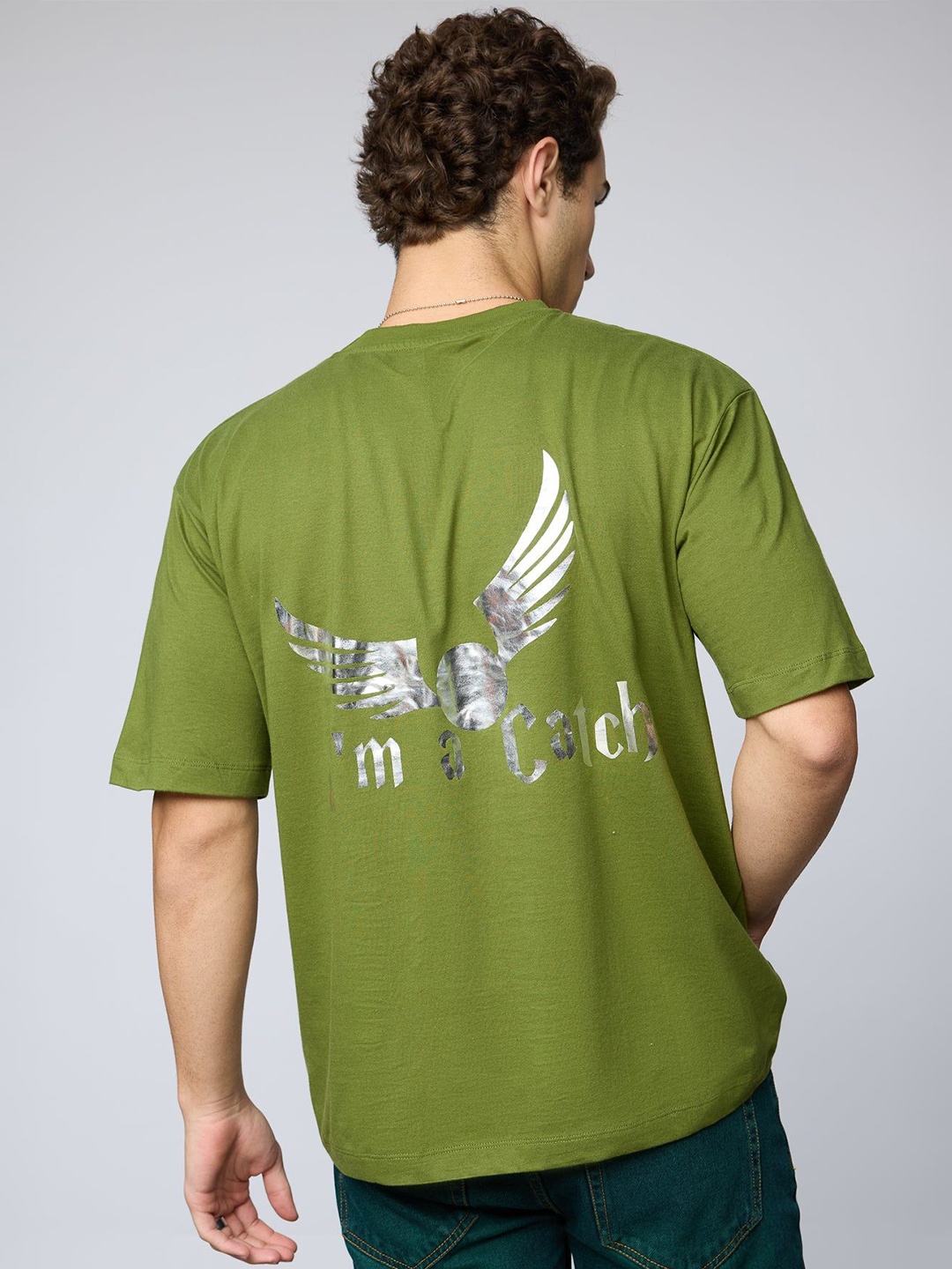 

FREAKINS Men Dry Fit Graphic Printed Round Neck Cotton T-shirt, Green