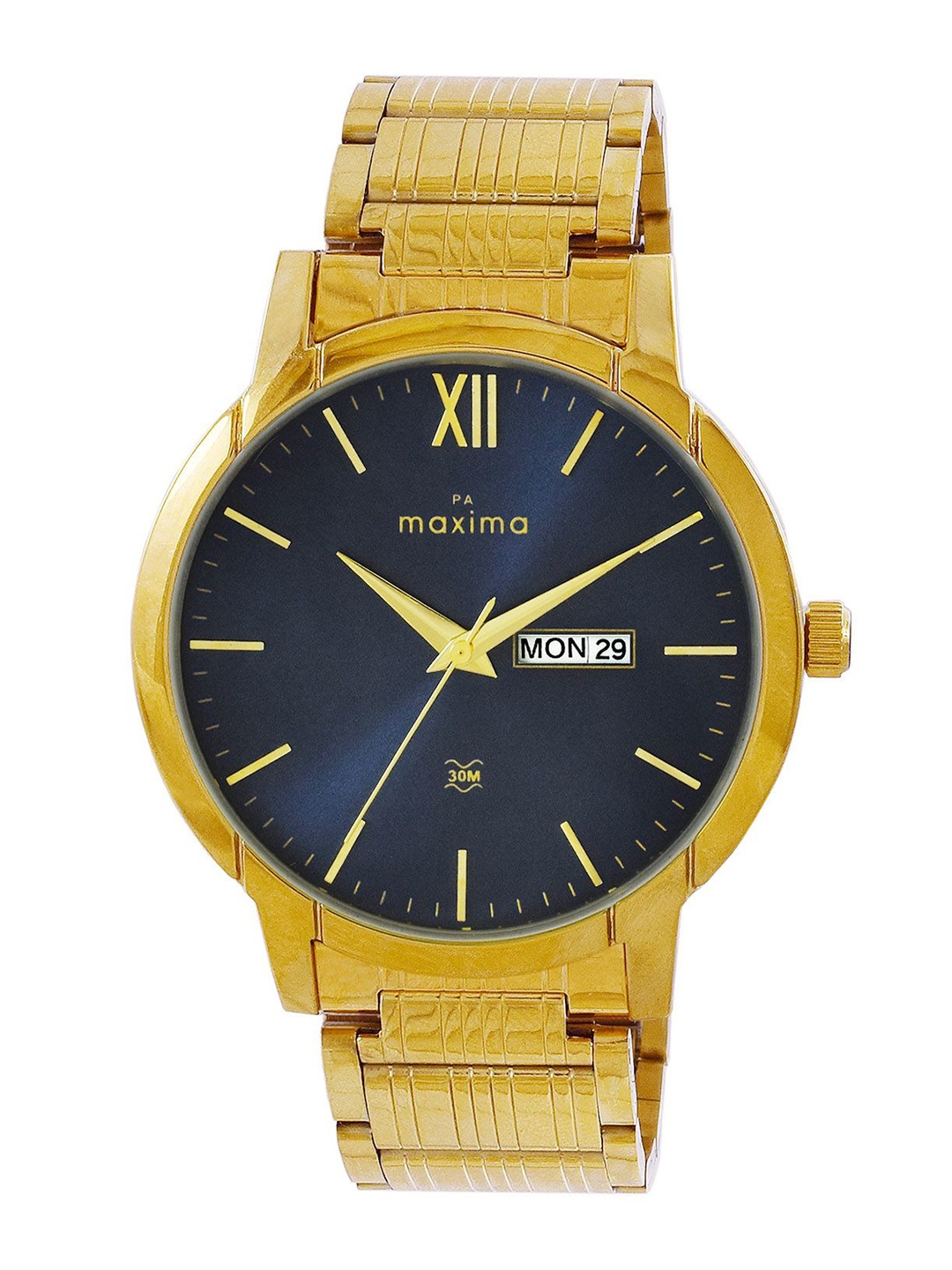 

maxima Men Dial & Stainless Steel Straps Analogue Watch 68953CMGY, Blue