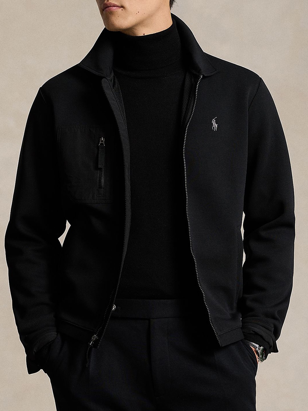 

Polo Ralph Lauren Men Solid Open Front Jacket, Black