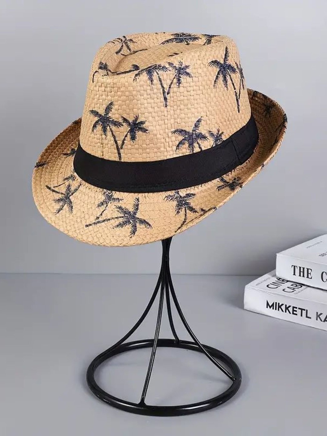 

Infispace Men White Self Design Fedora Hat