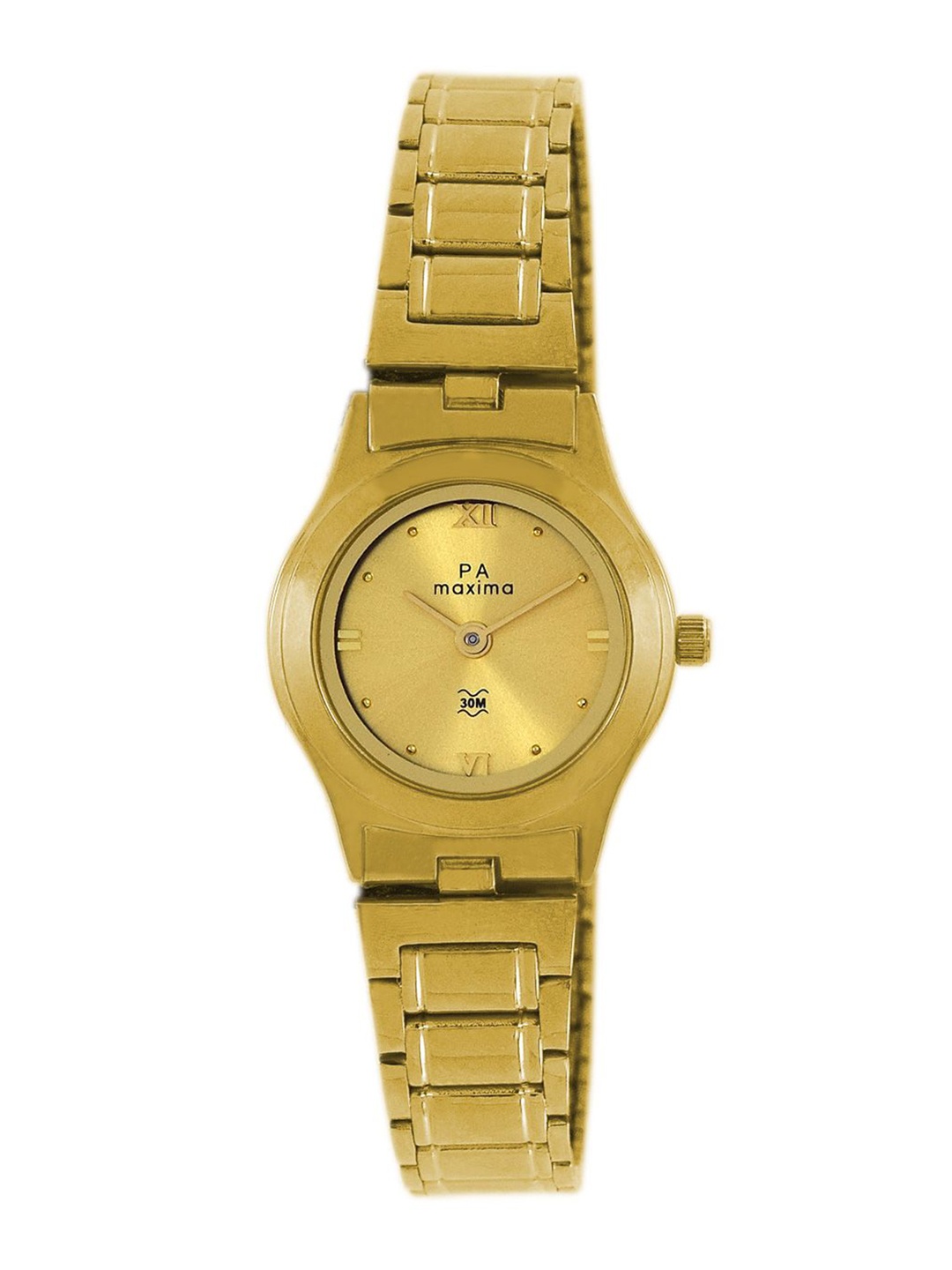 

maxima Women Embellished Dial & Stainless Steel Straps Analogue Watch 14732CMLY, Black