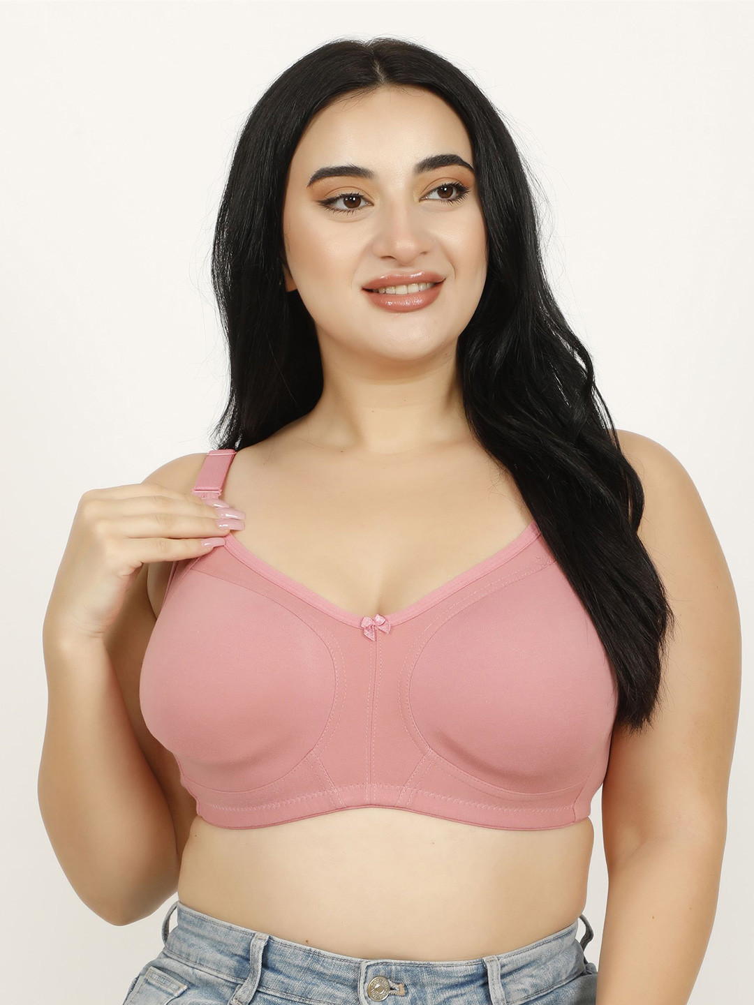 

Hill Islands Plus Size Full Coverage Solid Seamless Bra HL_BRA_K-7_PEACH_COLOR_CUP_D(32)