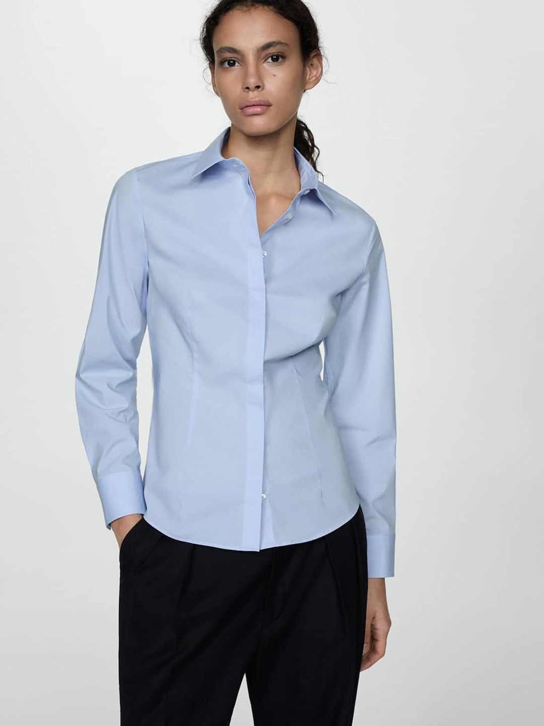 

MANGO Tailored Fit Formal Shirt, Blue