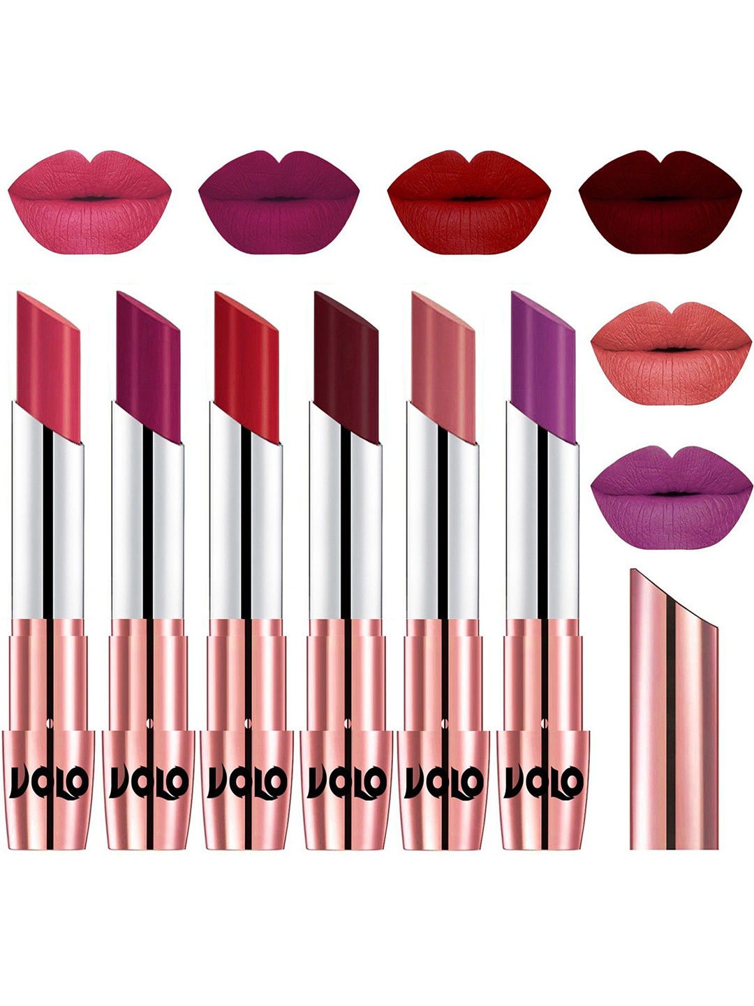 

VOLO Set Of 6 Creme Matte Lipsticks, Multi