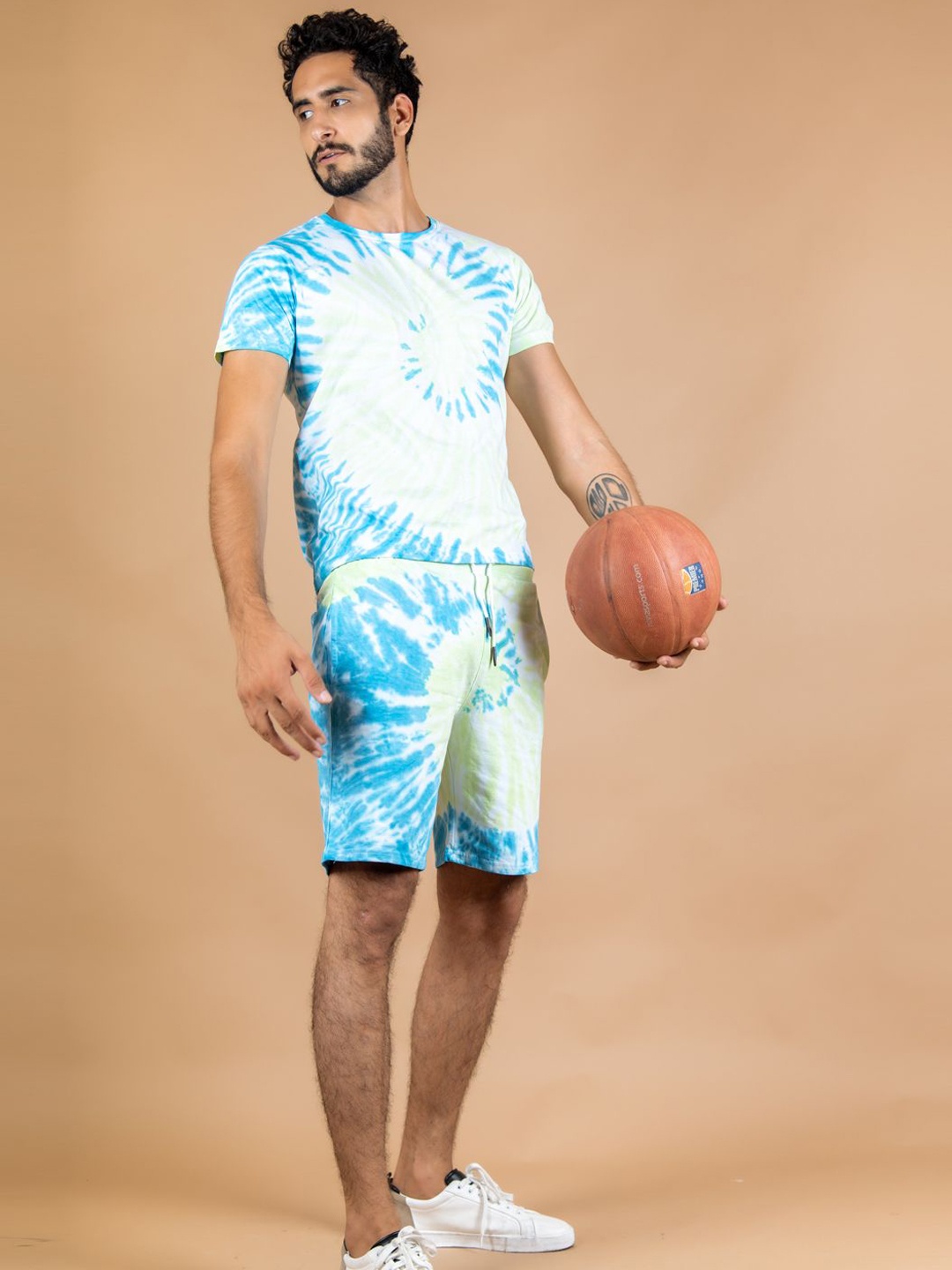 

Tistabene Tie & Dye Printed T-Shirt & Shorts Co-Ord, Blue