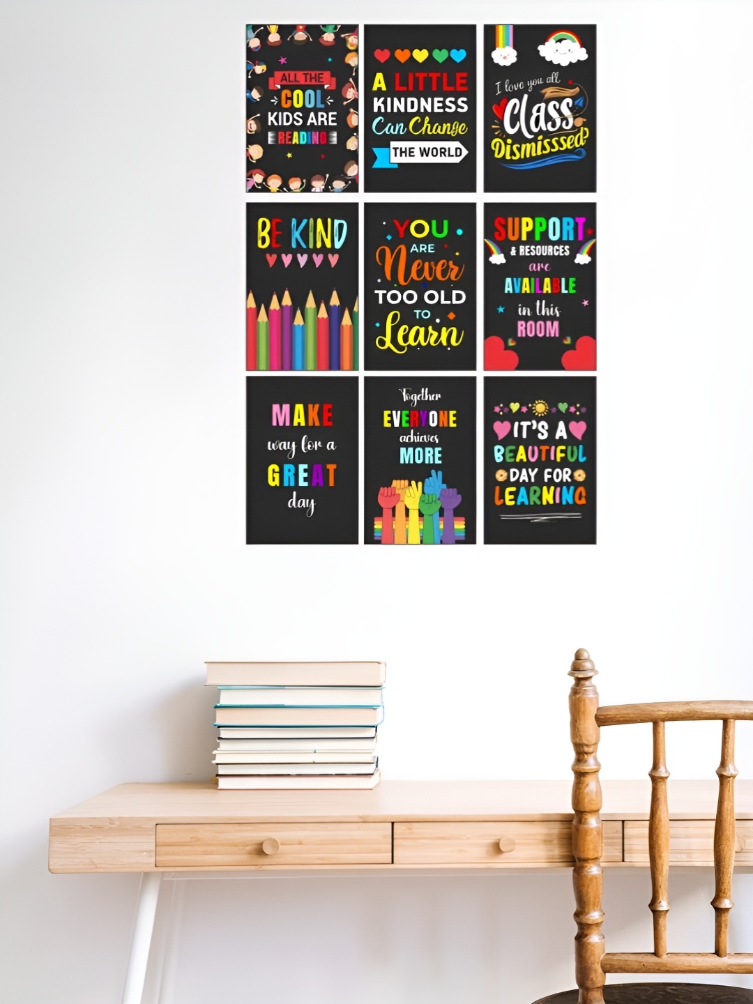 

CVANU Black & Blue 9 Pieces Printed Wall Decals and Stickers