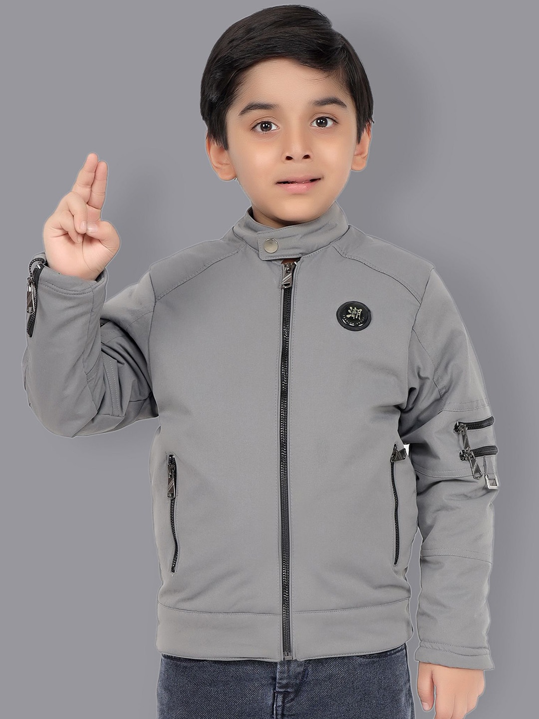

SKY HEIGHTS Boys Bomber Jacket, Grey