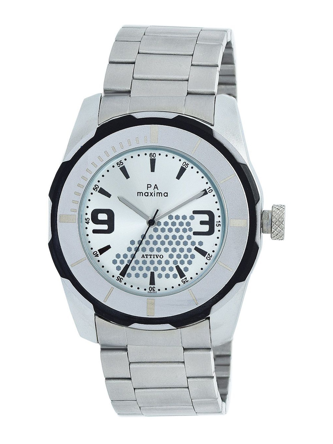 

maxima Men Printed Dial & Stainless Steel Straps Analogue Watch 38488CAGI, Silver