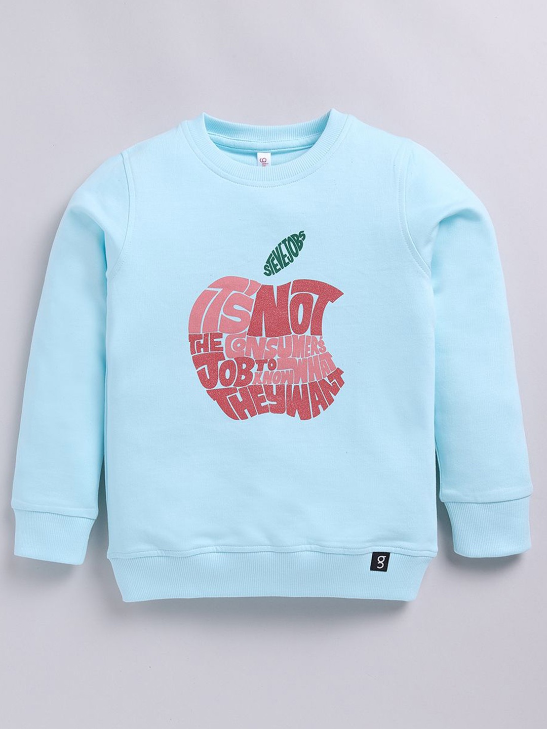 

Ginie Girls Typography Printed Round Neck Sweatshirt, Blue