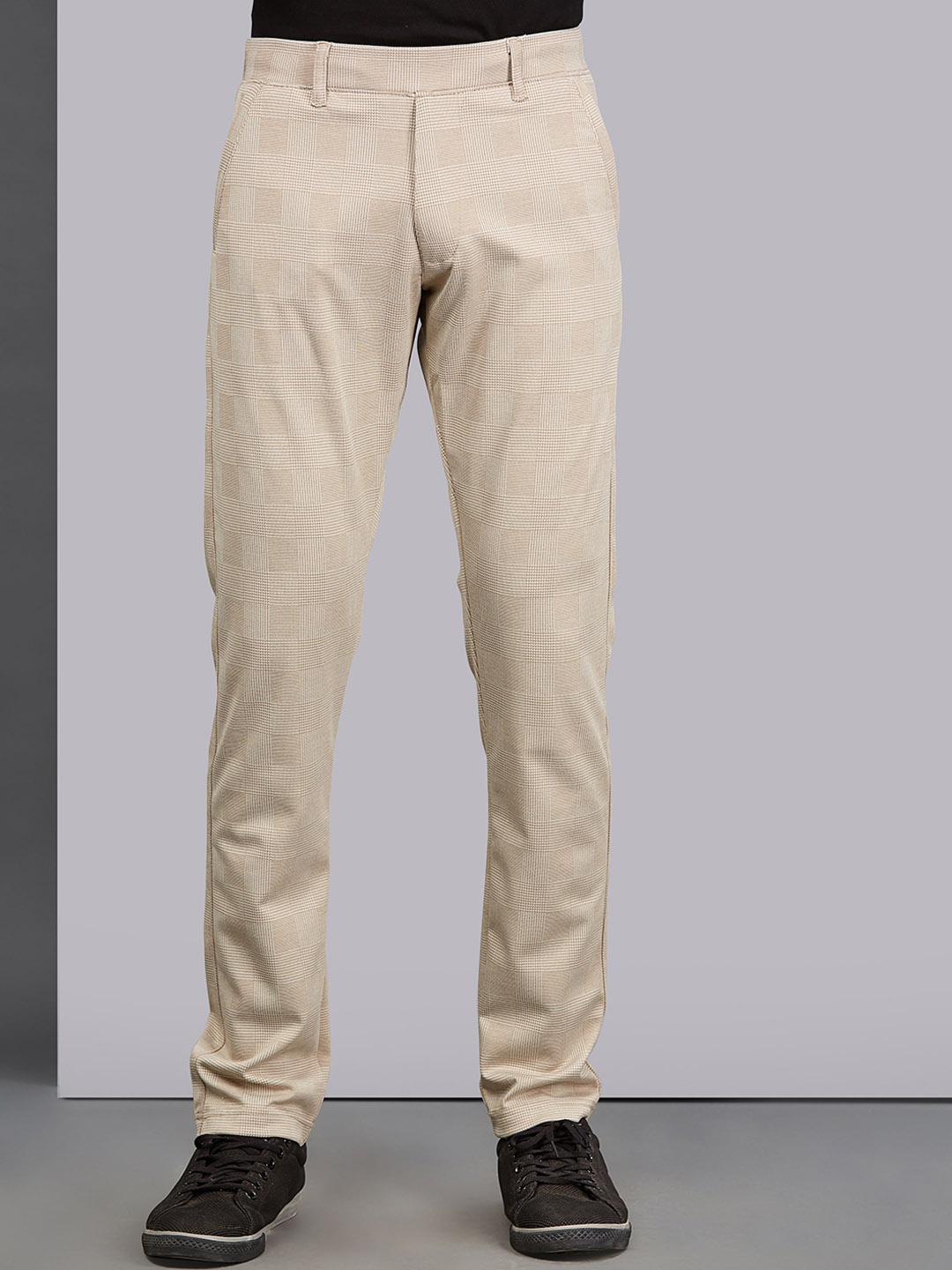 

beevee Men Printed Cotton Regular Fit Track Pants, Khaki