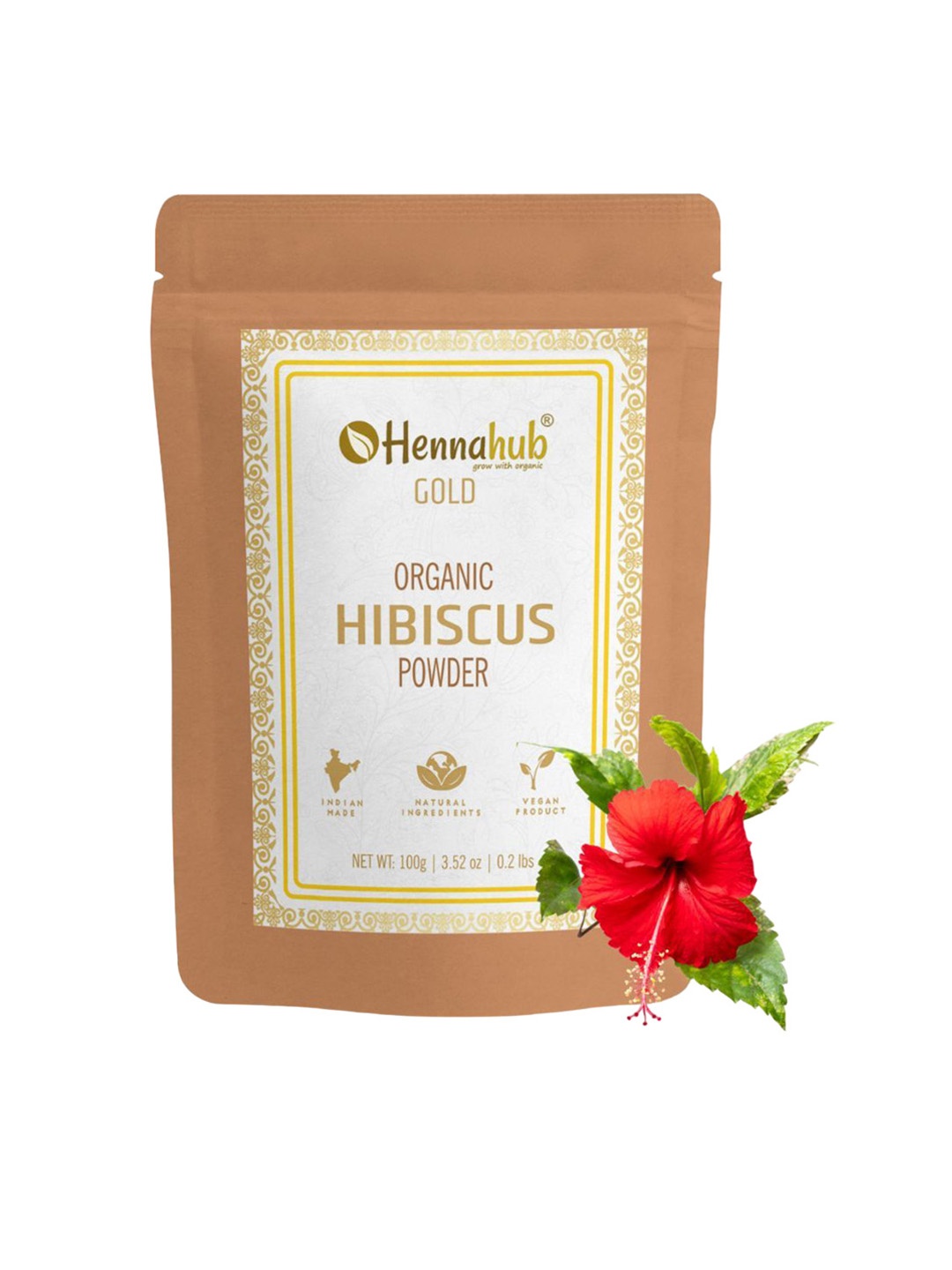 

HENNAHUB Hibiscus Powder For Conditioning Hair & Revitalizing Skin-100g, Red