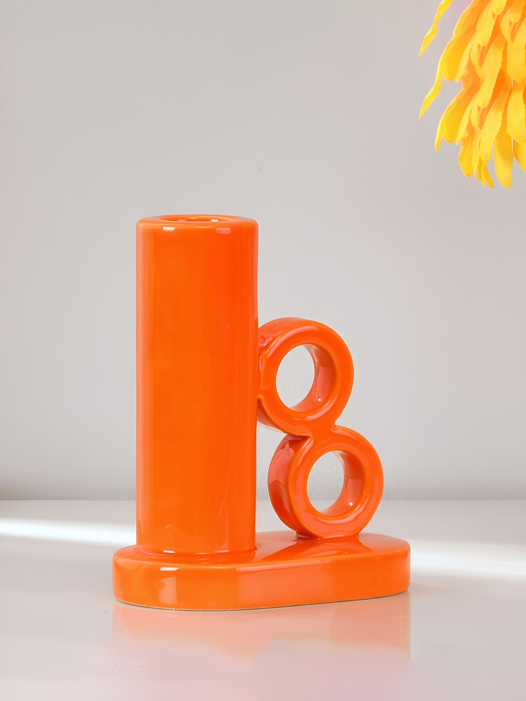 

Athome by Nilkamal Orange Ceramic Candle Holder