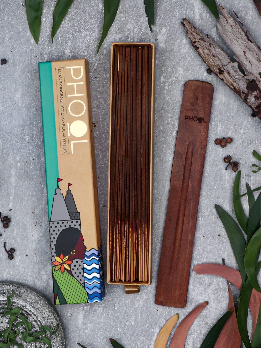 

Phool 40 Pieces Brown Eucalyptus Incense Sticks Pooja Essentials