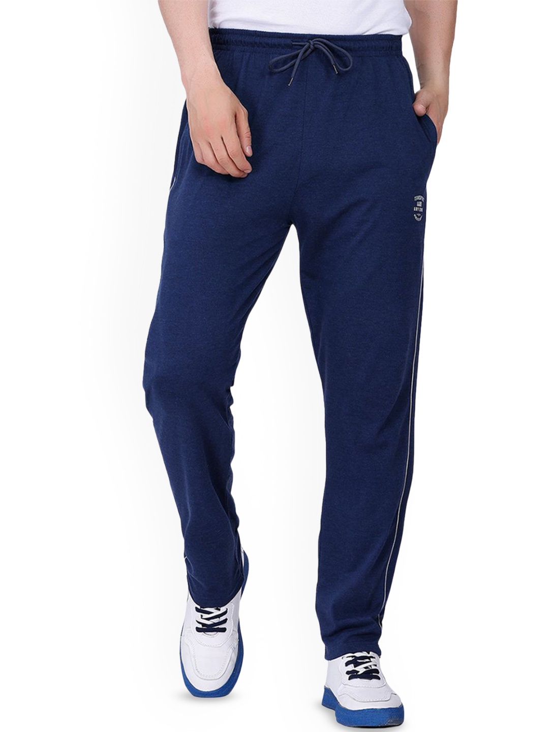 

ARRAY Men Relaxed-Fit Cotton Track Pants, Blue