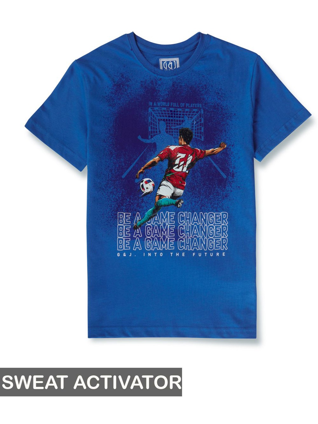 

Gini and Jony Boys Graphic Printed Round Neck Cotton T-shirt, Blue