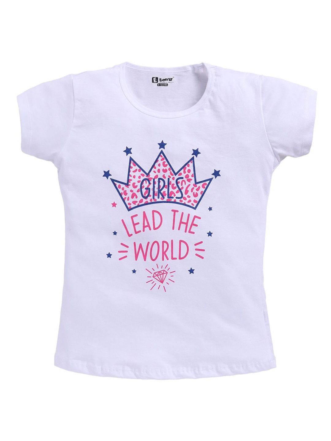 

E-TEENZ Print Cotton Top, White