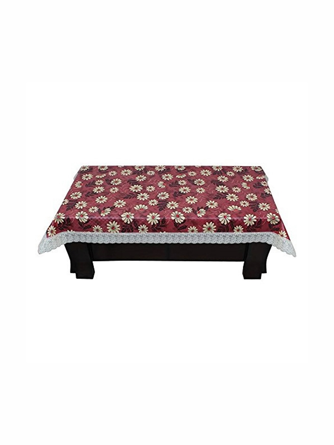 

LooMantha Maroon & White Floral Printed 4 Seater Table Cover
