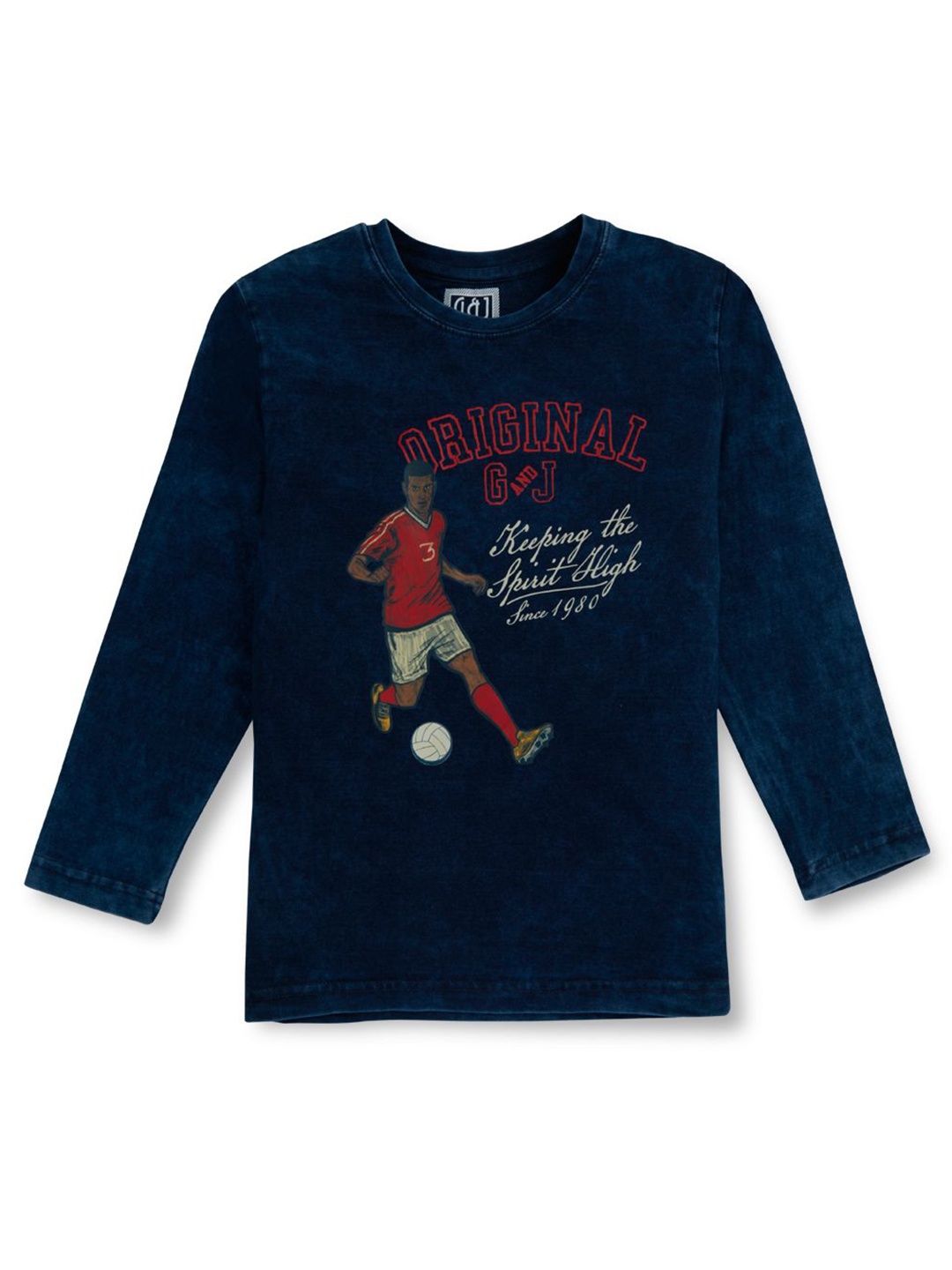 

Gini and Jony Boys Graphic Printed Round Neck Cotton T-shirt, Blue